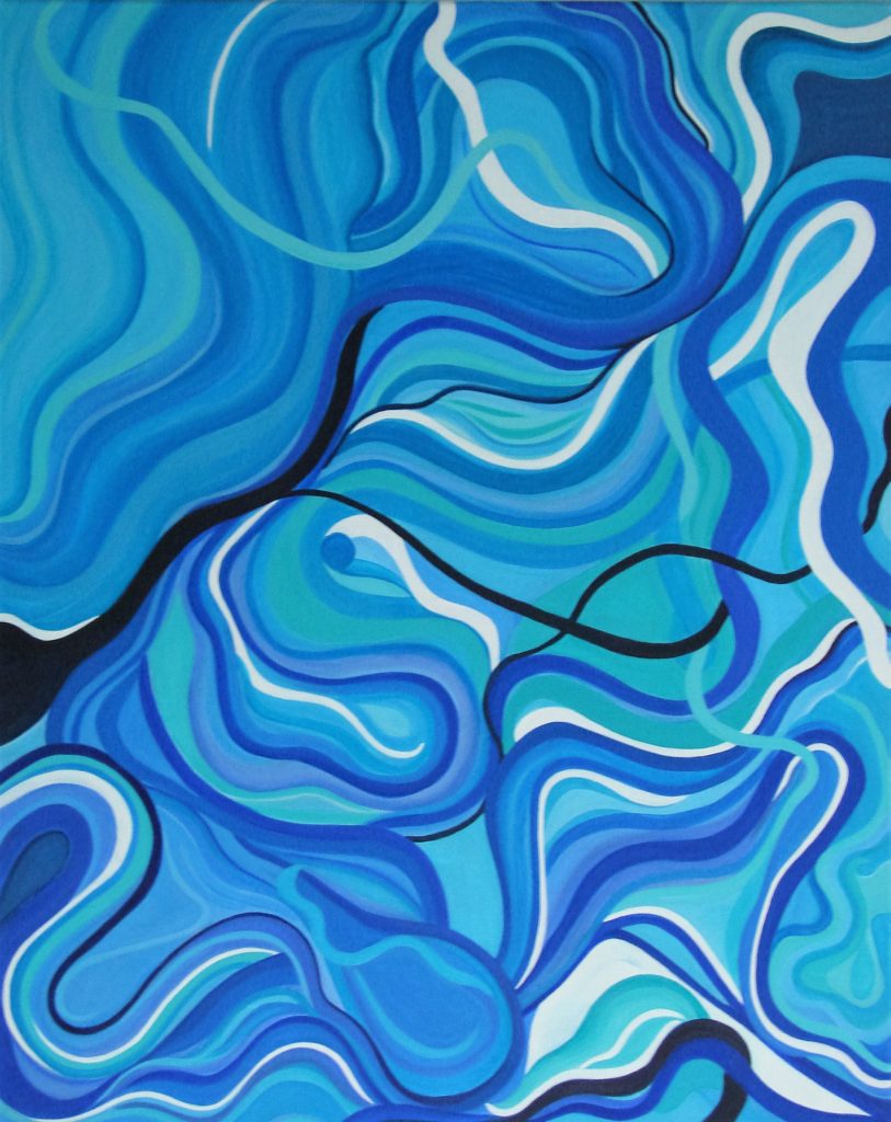 Tangled Up In Blue painting acrylic on canvas 24 x 30